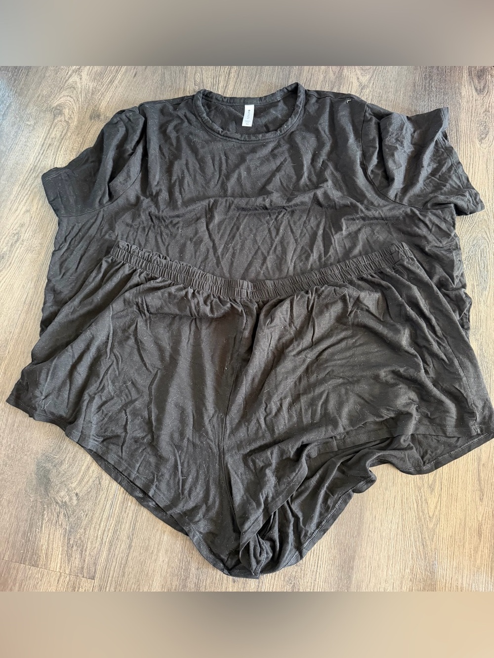 Athleta Black Short Sleep Set – Cozy Tee & Elastic Waist Shorts